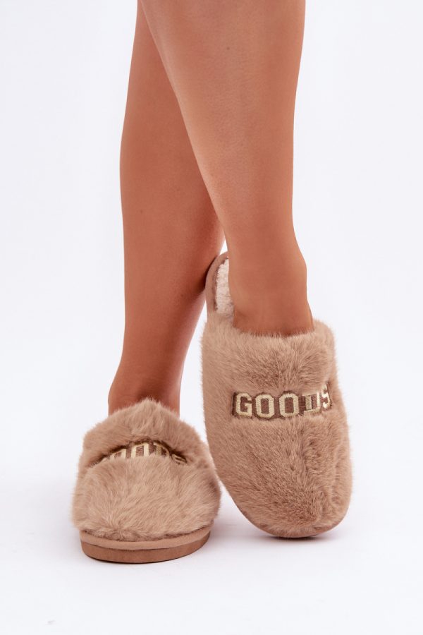 Brown Slippers.Fabric, Warmers, Footbed and Sole Height
