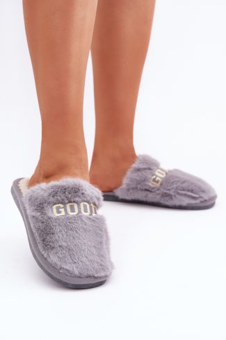 Grey Slippers....Fabric, Warmers, Footbed and Sole Height