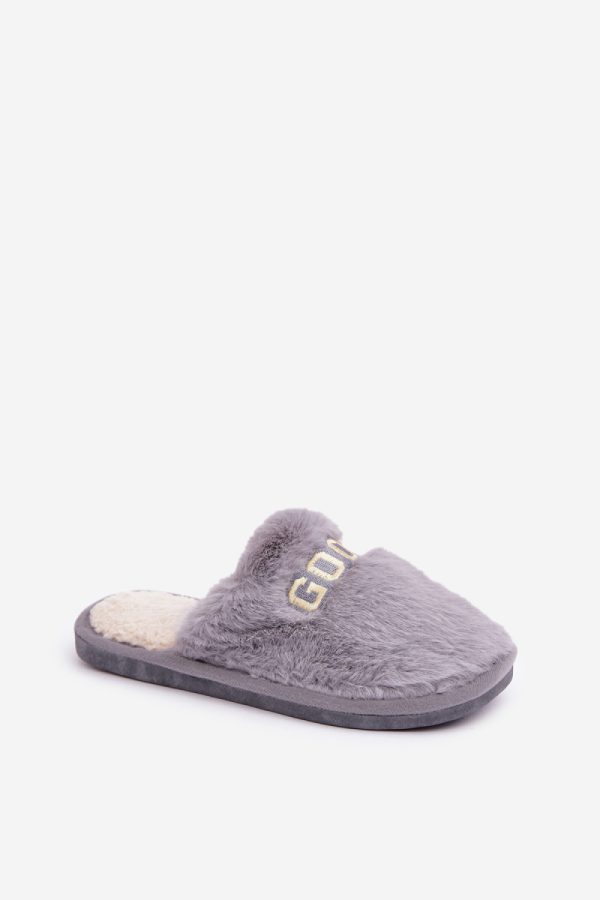 Grey Slippers....Fabric, Warmers, Footbed and Sole Height