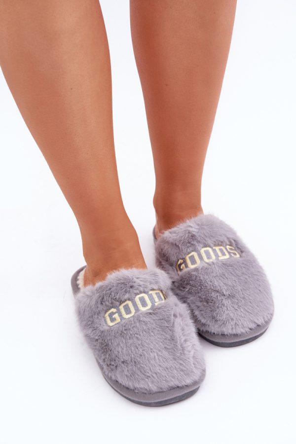 Grey Slippers....Fabric, Warmers, Footbed and Sole Height