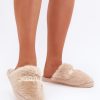 Beige Slippers in Slippers For Women with Fabric, Warmers, Footbed and Sole Height