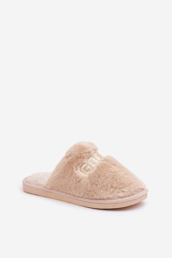 Beige Slippers in Slippers For Women with Fabric, Warmers, Footbed and Sole Height
