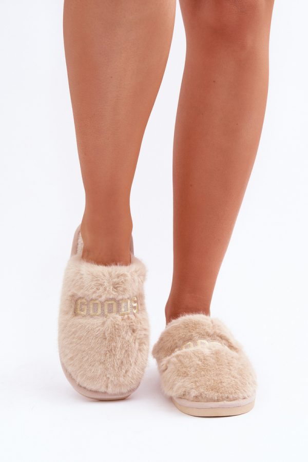Beige Slippers in Slippers For Women with Fabric, Warmers, Footbed and Sole Height