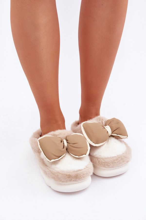 Beige Slippers in Slippers For Women with Fabric, Warmers, Footbed and Sole Height
