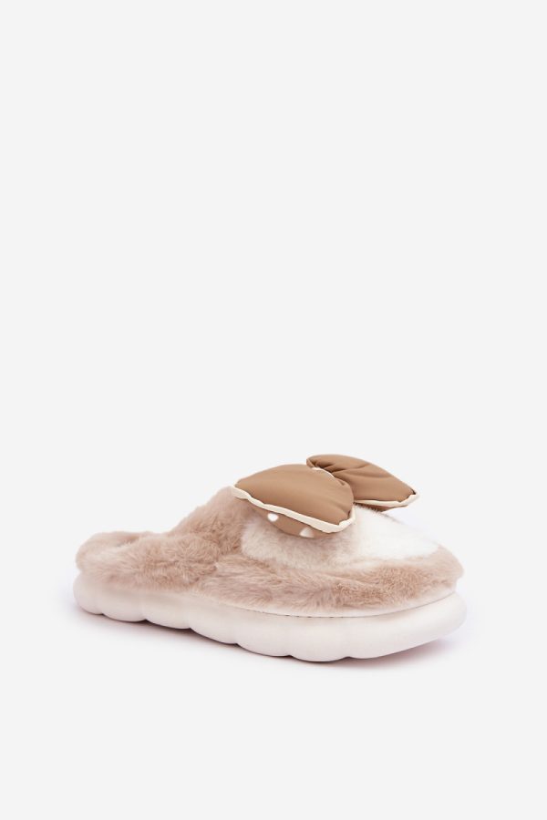 Beige Slippers in Slippers For Women with Fabric, Warmers, Footbed and Sole Height
