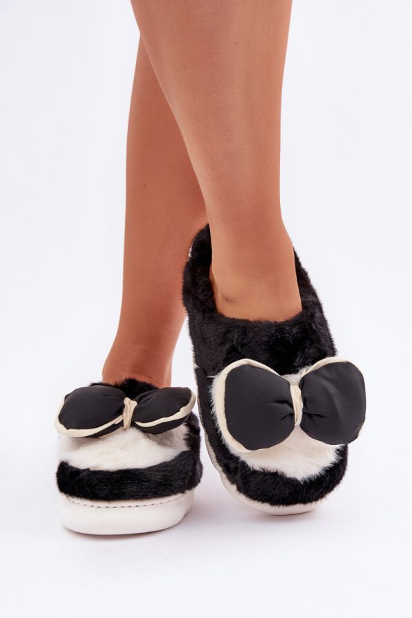 Black Slippers in Slippers For Women with Fabric, Warmers, Footbed and Sole Height