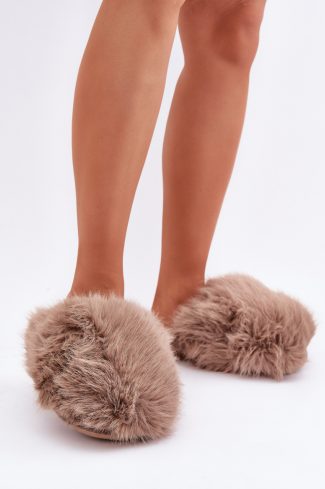 Beige Slippers in Slippers For Women with Fabric, Warmers, Footbed and Sole Height