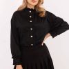 1053768 Black Long Sleeve Shirt in Shirts For Women with Cotton and Spandex