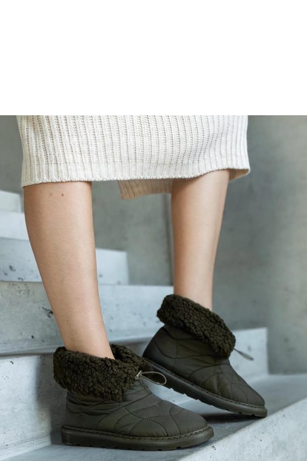 Green Snow Boots...Fabric and Heel Height