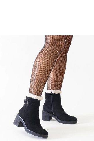 Black Heel Boots in Women`s Ankle Boots & Booties with Fabric and Heel Height