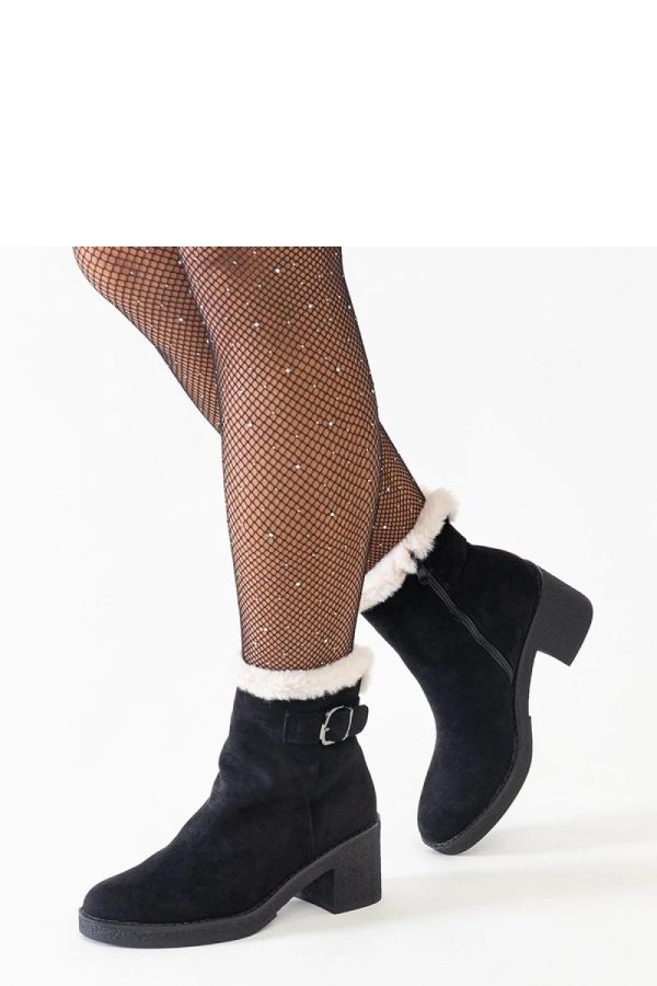 Black Heel Boots in Women`s Ankle Boots & Booties with Fabric and Heel Height