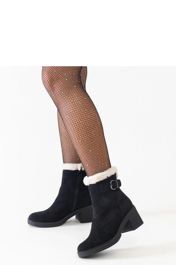 Black Heel Boots in Women`s Ankle Boots & Booties with Fabric and Heel Height