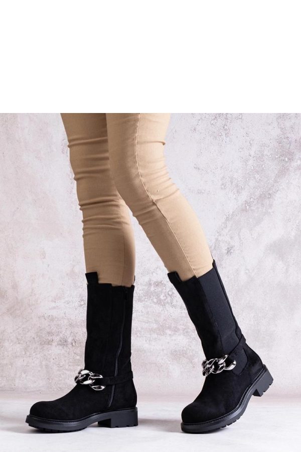Black Heel Boots.Fabric and Heel Height