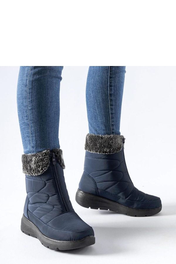 Blue Snow Boots.Fabric and Heel Height