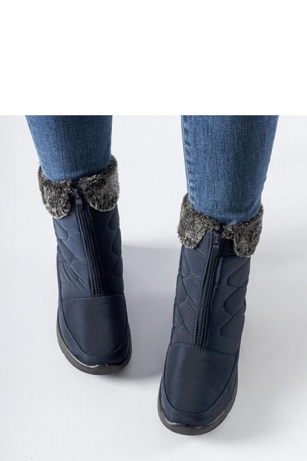 Blue Snow Boots.Fabric and Heel Height