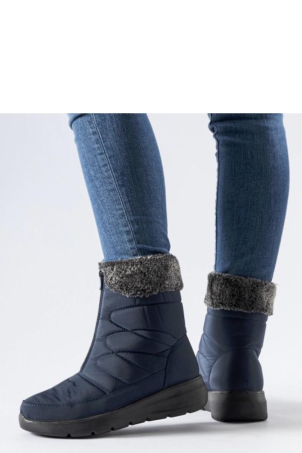 Blue Snow Boots.Fabric and Heel Height