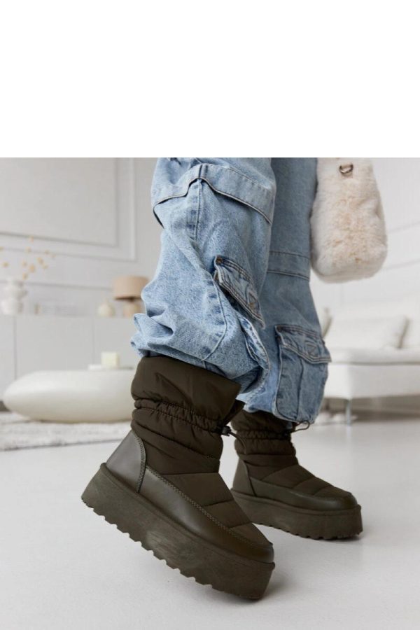 Green Snow Boots in Women`s Ankle Boots & Booties with Heel Height