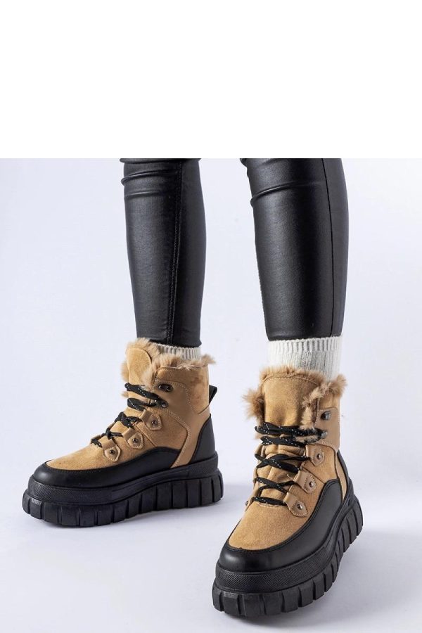 Beige Boots in Women`s Ankle Boots & Booties with Fabric and Heel Height