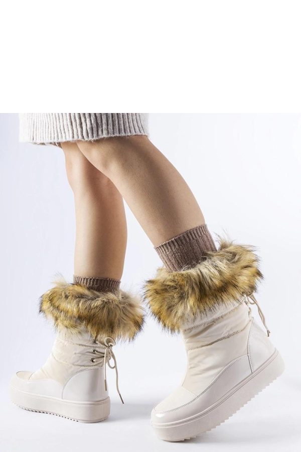Beige Snow Boots...Heel Height
