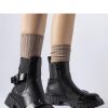 Black Boots in Women`s Ankle Boots & Booties with Fabric and Heel Height
