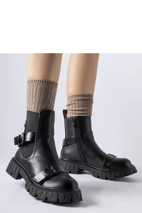 Black Boots in Women`s Ankle Boots & Booties with Fabric and Heel Height