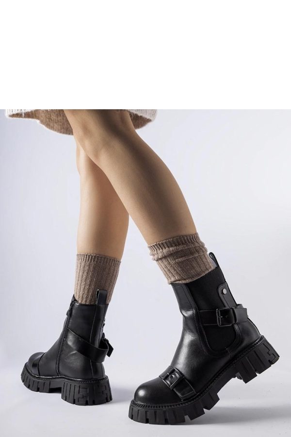 Black Boots in Women`s Ankle Boots & Booties with Fabric and Heel Height