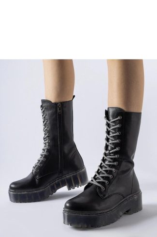 1054130 Black Boots in Women`s Ankle Boots & Booties with Fabric and Heel Height