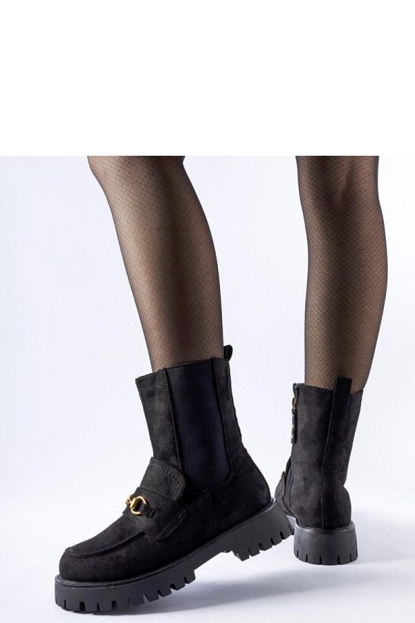 Black Boots in Women`s Ankle Boots & Booties with Fabric and Heel Height