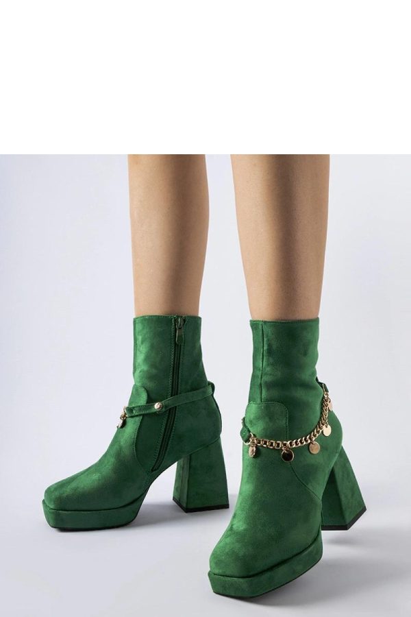 Green Heel Boots in Women`s Ankle Boots & Booties with Fabric and Heel Height