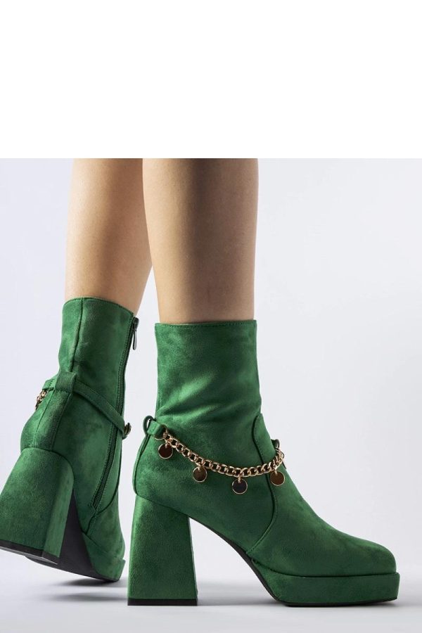 Green Heel Boots in Women`s Ankle Boots & Booties with Fabric and Heel Height