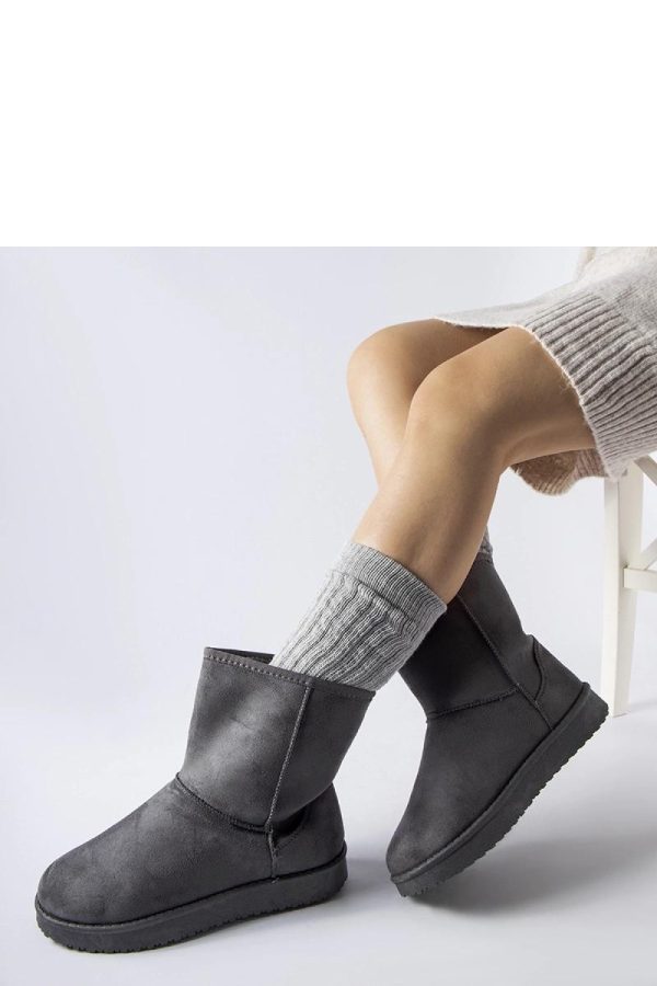 Grey Snow Boots in Women`s Ankle Boots & Booties with Fabric and Heel Height