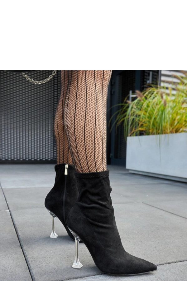 Black Heel Boots in Women`s Ankle Boots & Booties with Fabric and Heel Height