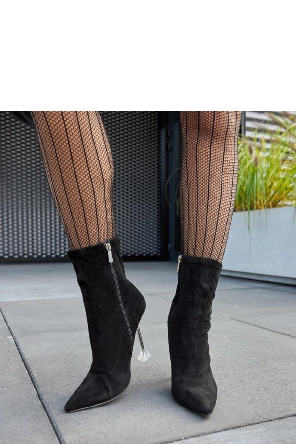Black Heel Boots in Women`s Ankle Boots & Booties with Fabric and Heel Height