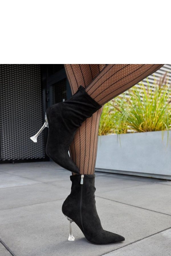 Black Heel Boots in Women`s Ankle Boots & Booties with Fabric and Heel Height