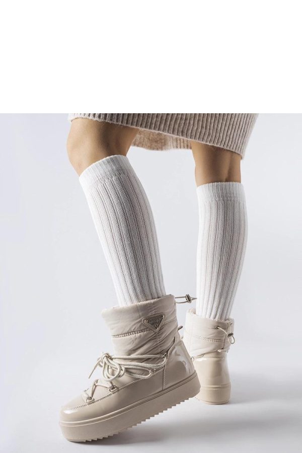 Beige Snow Boots in Women`s Ankle Boots & Booties with Heel Height