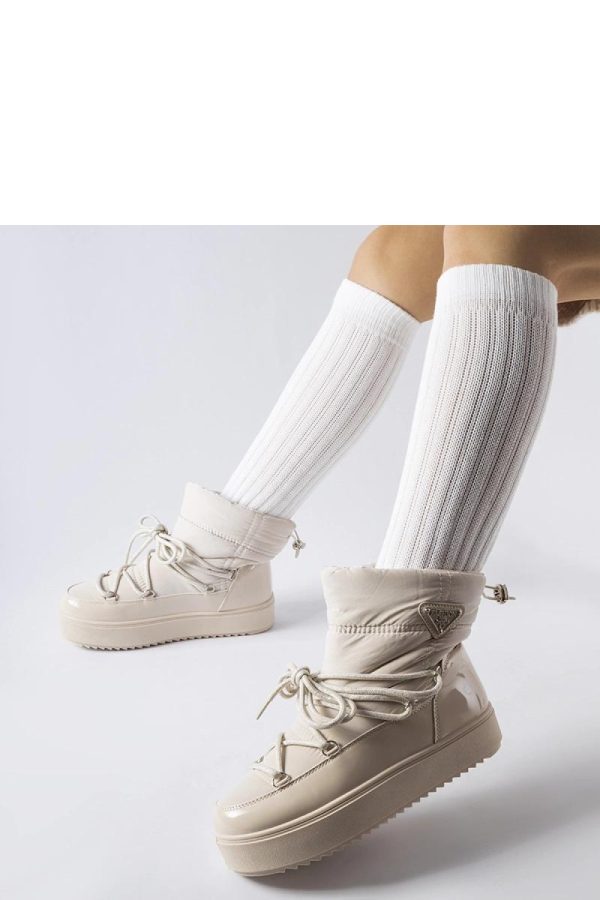 Beige Snow Boots in Women`s Ankle Boots & Booties with Heel Height