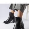 Black Heel Boots in Women`s Ankle Boots & Booties with Fabric and Heel Height
