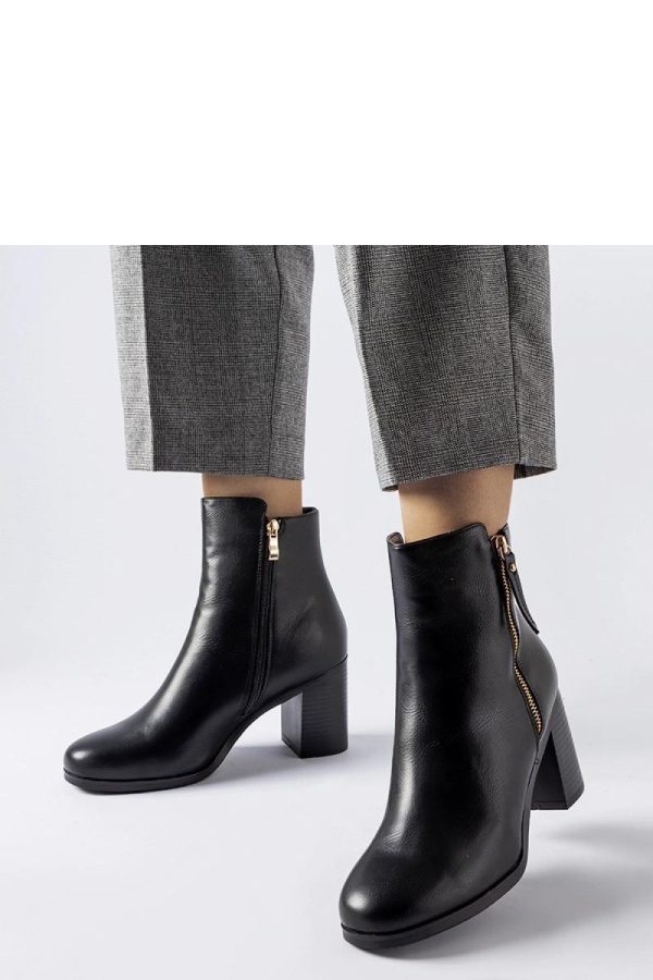 Black Heel Boots in Women`s Ankle Boots & Booties with Fabric and Heel Height