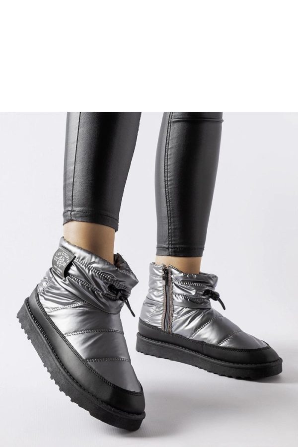 Grey Snow Boots in Women`s Ankle Boots & Booties with Fabric and Heel Height
