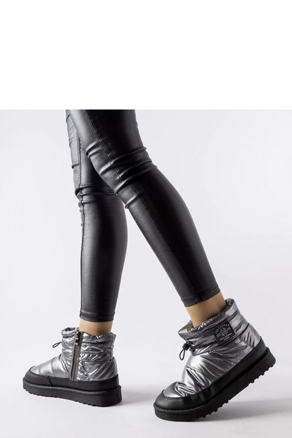 Grey Snow Boots in Women`s Ankle Boots & Booties with Fabric and Heel Height