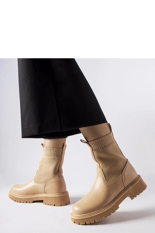 Beige Boots.Fabric and Heel Height