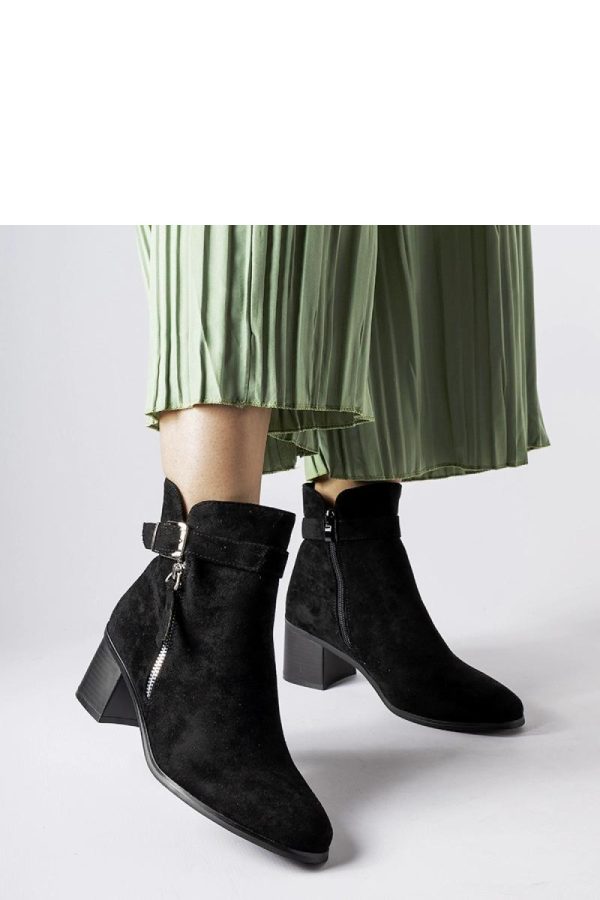 Black Heel Boots in Women`s Ankle Boots & Booties with Fabric and Heel Height