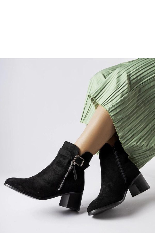 Black Heel Boots in Women`s Ankle Boots & Booties with Fabric and Heel Height