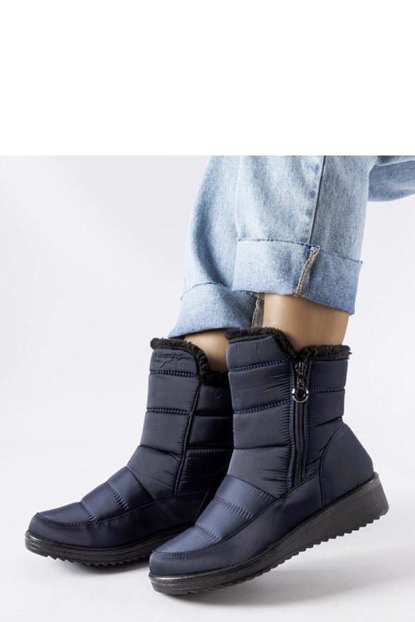 Blue Snow Boots..Fabric and Heel Height