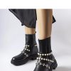 1054256 Black Boots in Women`s Ankle Boots & Booties with Fabric and Heel Height