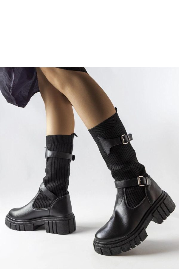Black Thigh-Hight Boots.Fabric and Heel Height