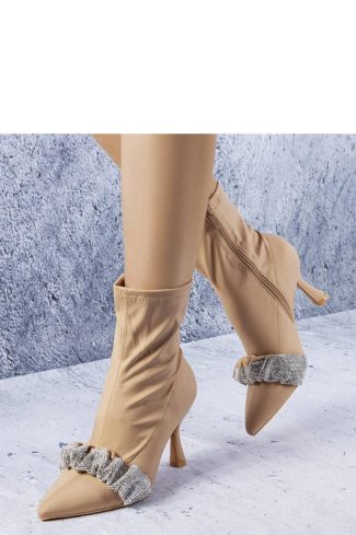 Beige Heel Boots....Fabric and Heel Height