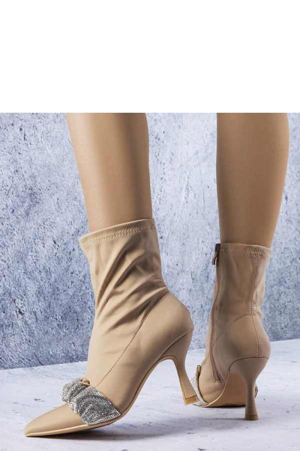 Beige Heel Boots....Fabric and Heel Height