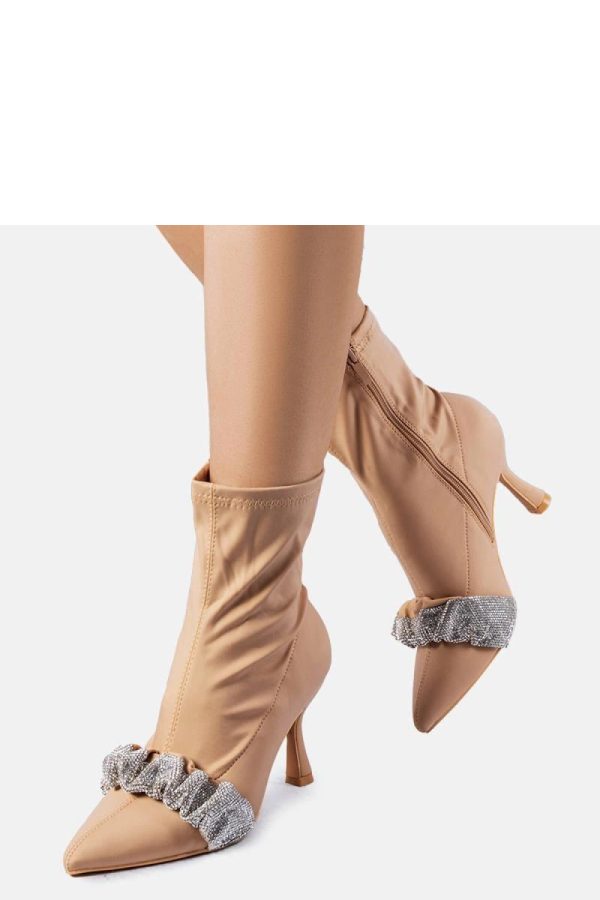 Beige Heel Boots....Fabric and Heel Height