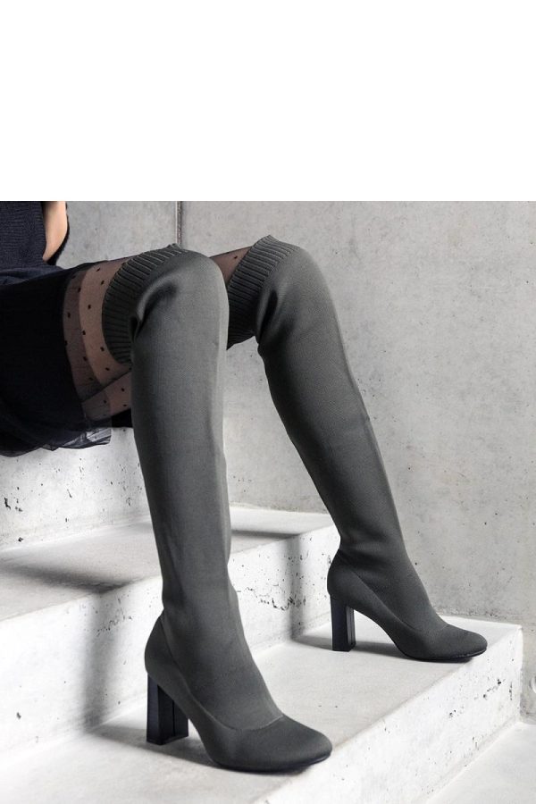 Green Heel Boots....Fabric and Heel Height